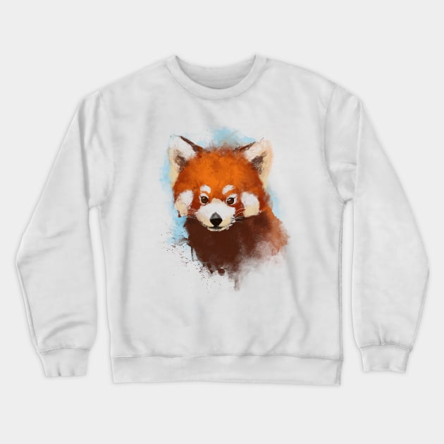 Red panda Ink Illustration - Fluffy Cute Animal - Nature Forest Crewneck Sweatshirt by BlancaVidal